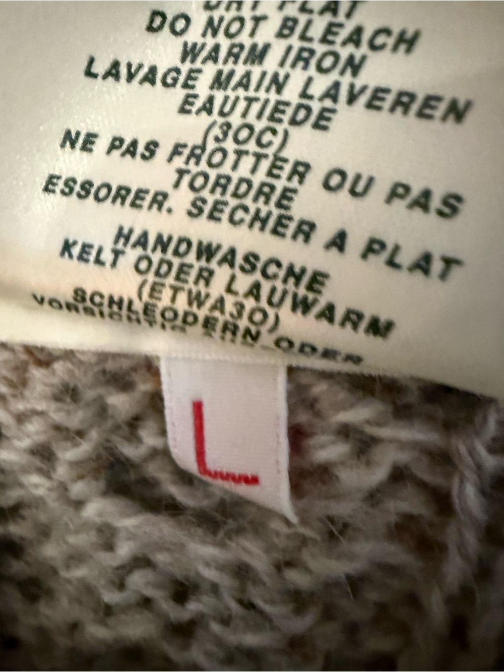 Carraig Donn Irish American Embroidered Cable Knit Sweater - Heather Taupe Color - Picture 6 of 6